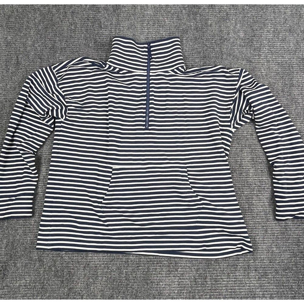 Vineyard Vines Sweater Women's Large 1/4 Zip Blue Striped Pullover Shep Shirt